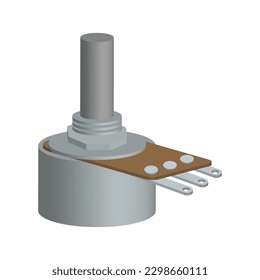 3d render vector design of potentiometer, variable resistor