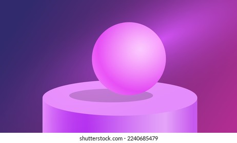 3D render vector of purple abstract geometric background platform floor. Bright purple 3d pastel podium or pedestal backdrop. purple minimal design concept. Stage podium purple 3d render for product