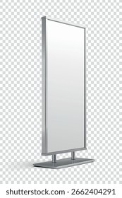 3D-Rendering für vertikale Metall-Plakatwand-Banner-Werbung-Motiv-Vorschau einzeln 