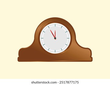 3d render of a vintage wooden clock vector design