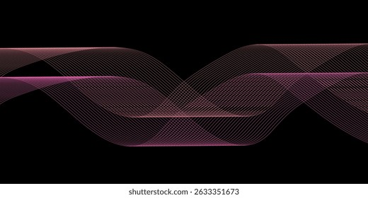 3d render wave style an abstract neon Light background. Bright purple violet pink lines glowing in ultraviolet light,geometric design modern sci-fi fantasy.
