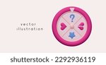 3d render wheel of fortune, great design for any purposes. Feedback vector render concept in cartoon plastic style.