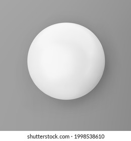 3d render white geometric shape sphere with shadows isolated on grey background. White realistic primitive. Abstract decorative vector figure for trendy design