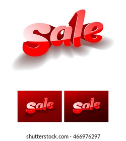 3d render of the word SALE vector illustration, label, sticker ,banners, icons