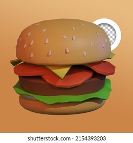 3d rendered burger, you can use this as an icon, material for advertisements, for posters, banners, and much more that you can do with it.