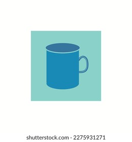 3d rendered front view of a cyan and azure cup Vector illustration