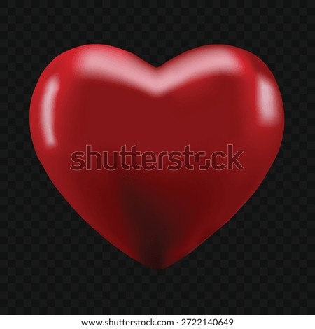 3D rendered glossy red heart symbol isolated on a dark textured background. Perfect for representing love, romance, Valentine’s Day, emotions, passion, relationships, healthcare, and heartfelt concepts in modern digital designs.