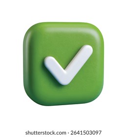 3d rendered green rounded square icon modern and clean design
