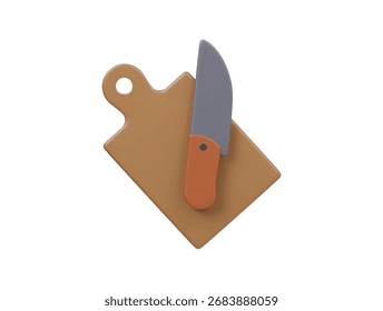 3d rendered icon knife cutting board