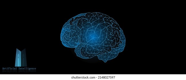 3d rendered illustration of a brain. Artificial intelligence.