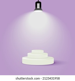3d rendered illustration of a bulb on a podium