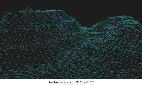 3D rendered illustration of terrain wireframe mesh. File compatiple with EPS10 format