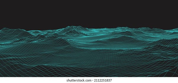 3D rendered illustration of terrain wireframe mesh. File compatiple with EPS10 format