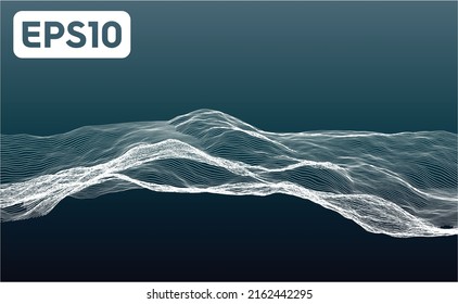 3D rendered illustration of terrain wireframe mesh. File compatiple with EPS10 format