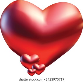 3d rendered love shiny heart 