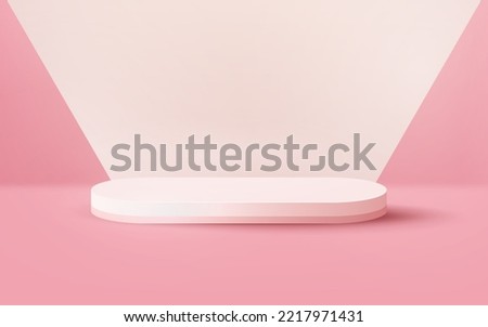 3d rendered pink pastel podium with white curtain showcase vector 3d  Zdjęcia stock © 