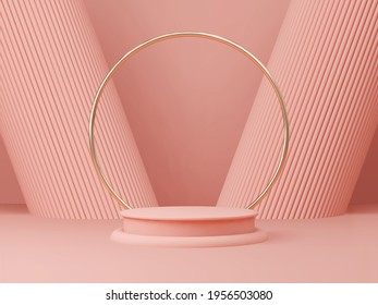 3D rendered podium for your product showcase. Vector 3d illustration.