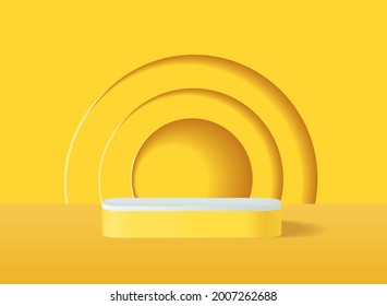 3D rendered podium for your product showcase. Vector blank illustration.
