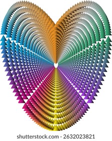 3D rendered rainbow heart illusion