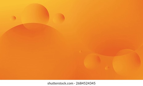 3D gerenderte glatte orangefarbene Kugeln mit einem strahlenden Farbverlauf von gelb bis tief orange, schwebend über lebhaften Hintergrund, abstraktes leuchtendes Orb-Design symbolisiert Wärme, Energie und moderne Kunst.