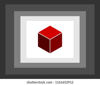 3D rendered square on a three-dimensional background. The new design is used for both general purpose and web site.impossible.square