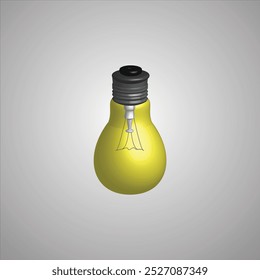  3D Rendered tungsten - Yellow Light Bulb Vector