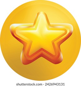3d rendered yellow star icon 