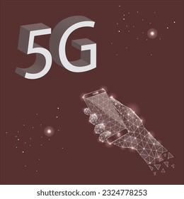 3D-Rendering-5G-Netzwerk mobil mit Daten