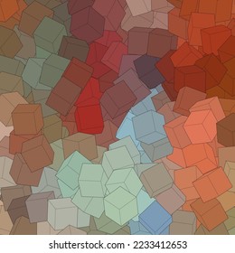 3D rendering of an abstract background made of colorful cubes