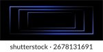 3D rendering of an abstract bright neon frame. Luminous neon line of a rectangular path. Web Background Laser Show