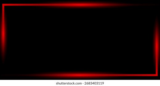 3D rendering of an abstract bright neon frame. Luminous neon line of a rectangular path. Web Background Laser Show