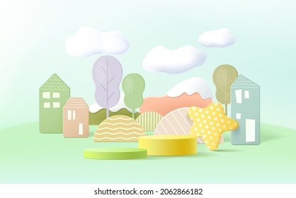 3d rendering, Abstract minimal stage for product display present background.