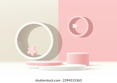 3d rendering, Abstract minimal stage for product display present background.