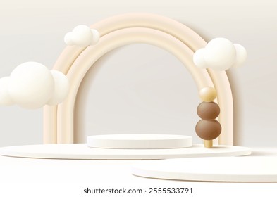 3d rendering, Abstract minimal stage for product display present background.