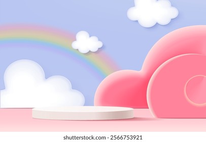 3d rendering, Abstract minimal stage for product display present background.