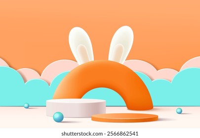 3d rendering, Abstract minimal stage for product display present background.