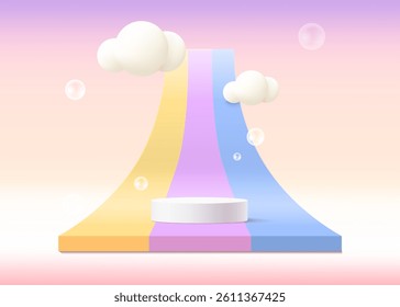 3d rendering, Abstract minimal stage for product display present background.