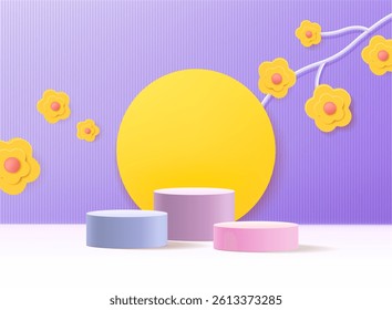 3d rendering, Abstract minimal stage for product display present background.