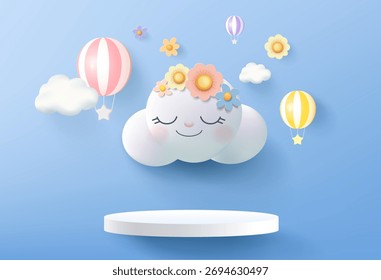 3d rendering, Abstract minimal stage for product display present background.