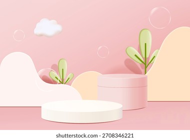 3d rendering, Abstract minimal stage for product display present background.