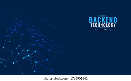 3D Rendering Of Abstract Polygonal Space Low Poly Network Nodes With Connected Dots And Lines On Dark Blur Blue Tone Background. Concept For Digital Technology, Telecom, Big Data, Ai, Block Chain.