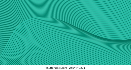 3d rendering, Abstract wall wave architecture sea green background ,Sea green background for presentation, portfolio, website