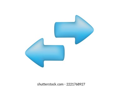 3D rendering arrow pointer icon minimalist style vector illustration
