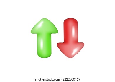 3D rendering arrow pointer icon minimalist style vector illustration
