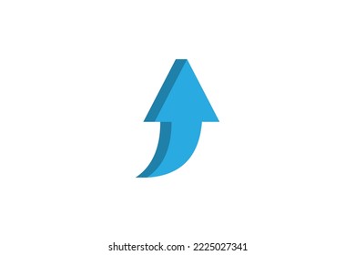 3D rendering arrow pointer icon minimalist style vector illustration