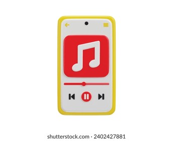 3d rendering audio music player concept audio media playback controls icon illustration