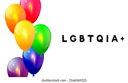 3D-Rendering von Baloons in Gay-Fahnen-Farben. LGBTQ Lesbisch, Schwul, Bisexuell, Transgender und Queer