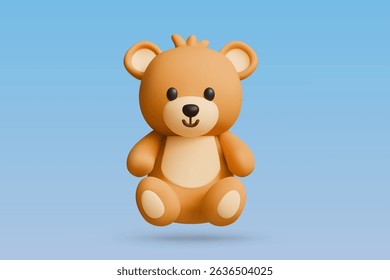 3D rendering of a bear on a blue background.