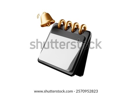 3D rendering of a black calendar floating in mid-air