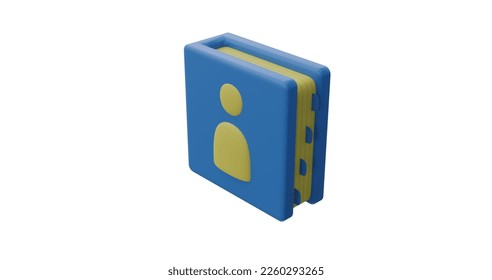 3D rendering of book icon. realistic cartoon book